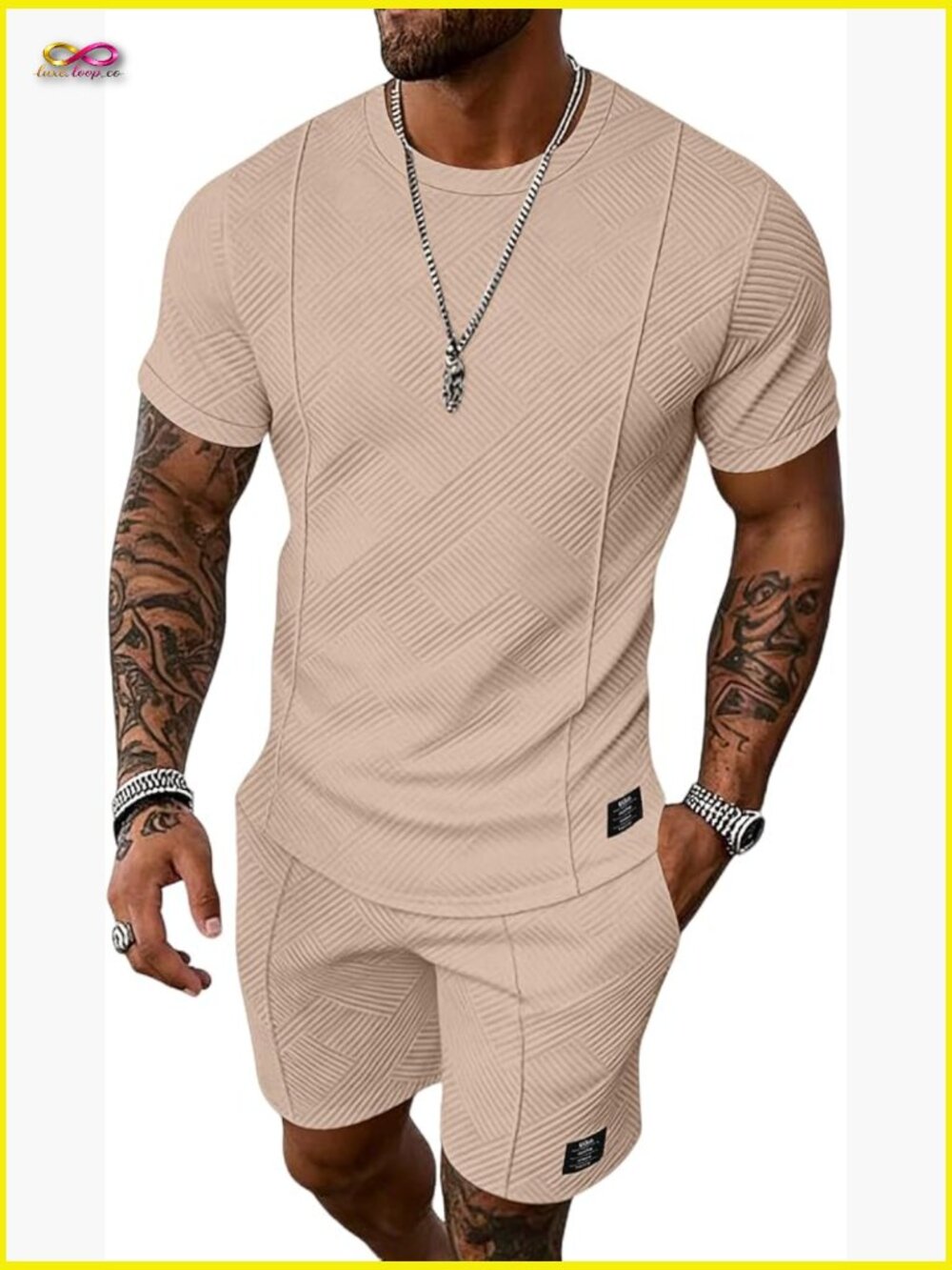 Men's 2 Piece Shorts Set Summer Casual Vacation Tracksuit Outfits
